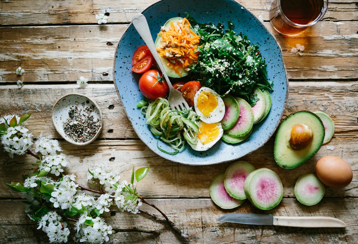 Nutritious meal with fresh ingredients