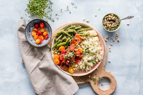 Healthy cooking in kitchen